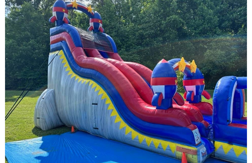 Image 4 of 24ft Single Lane Rocket Wavy Slide