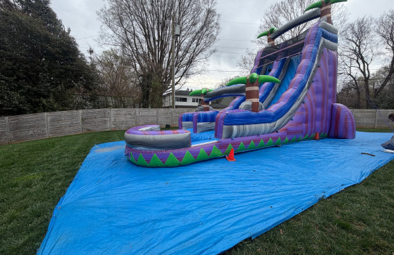 Image 8 of 22ft Purple Lagoon Slide